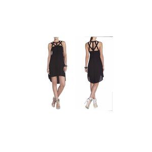 BCBGMAXAZRIA Womens Babette Strappy Flowy Dress Sleeveless Black Size Small